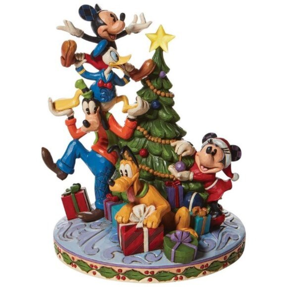 Jim Shore The Fab Five Decorating The Christmas Tree Lit Figurine, NIB NEW - Picture 1 of 4